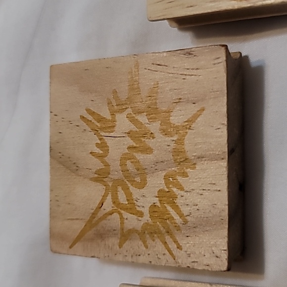 Set of 3 Comic Book Phrase Clouds, BOOM, POW, Wow phrase Wooden Rubber Stamps - Picture 4 of 5